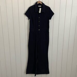 Rolla's Eastcoast Flare Leg Corduroy Jumpsuit in Navy